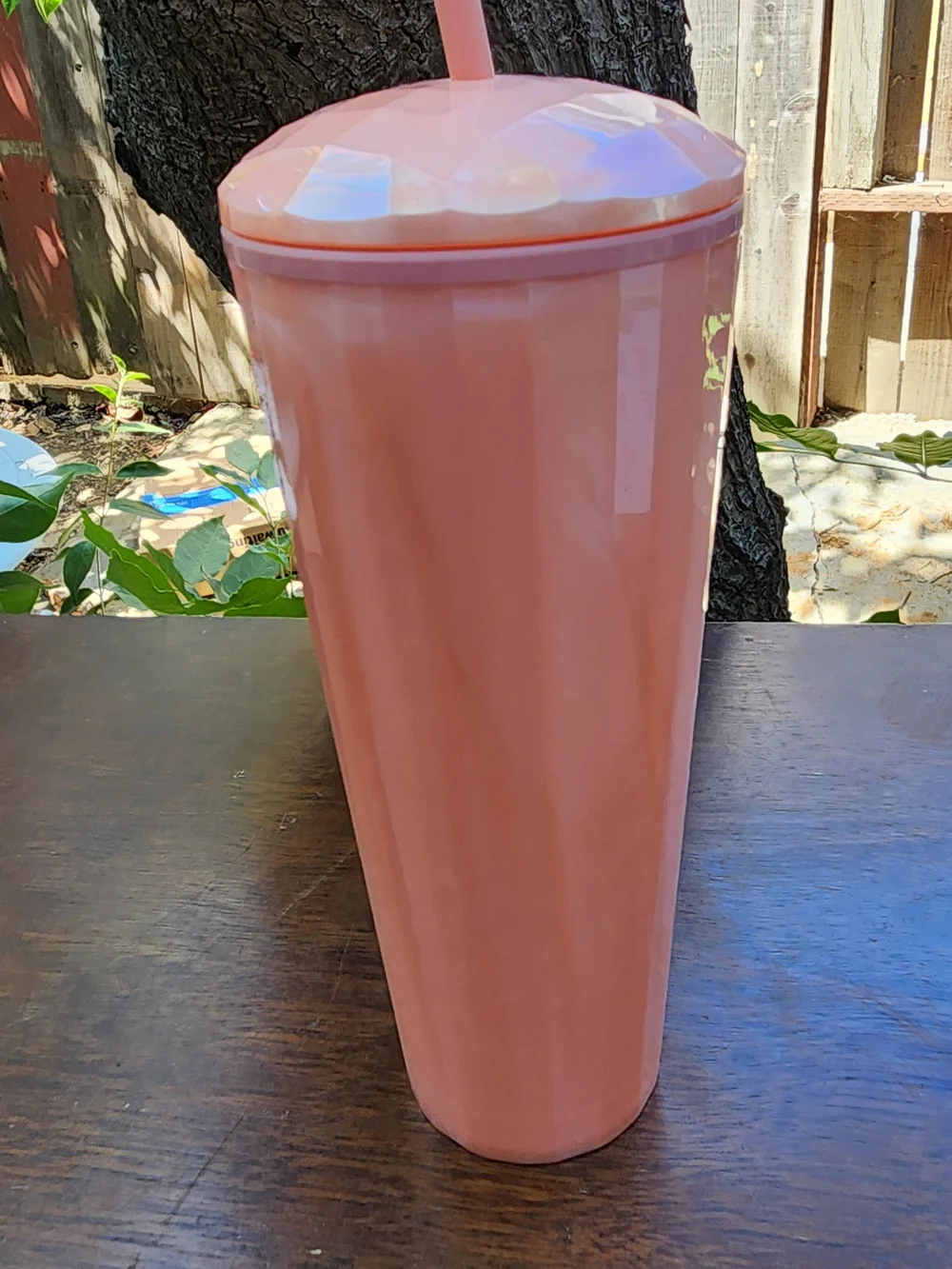 NWT Starbucks Summer 2021 Peach Pearl Kaleidoscope Dome Tumbler Venti 24oz